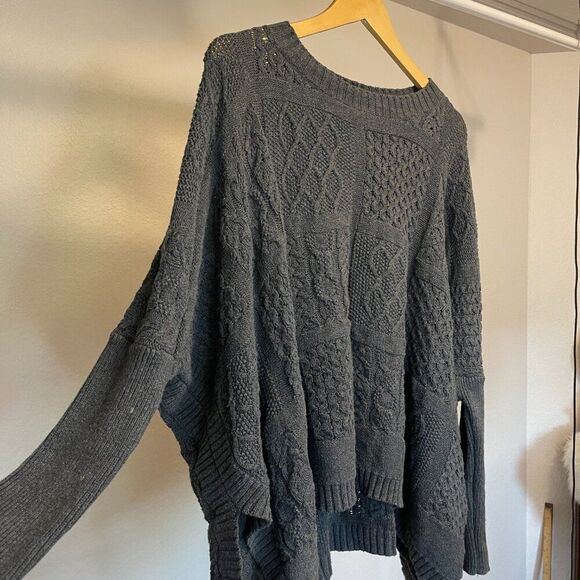 Cabi Gray Knit Pullover Sweater Cable Knit Oversized Size Small - Picture 2 of 6